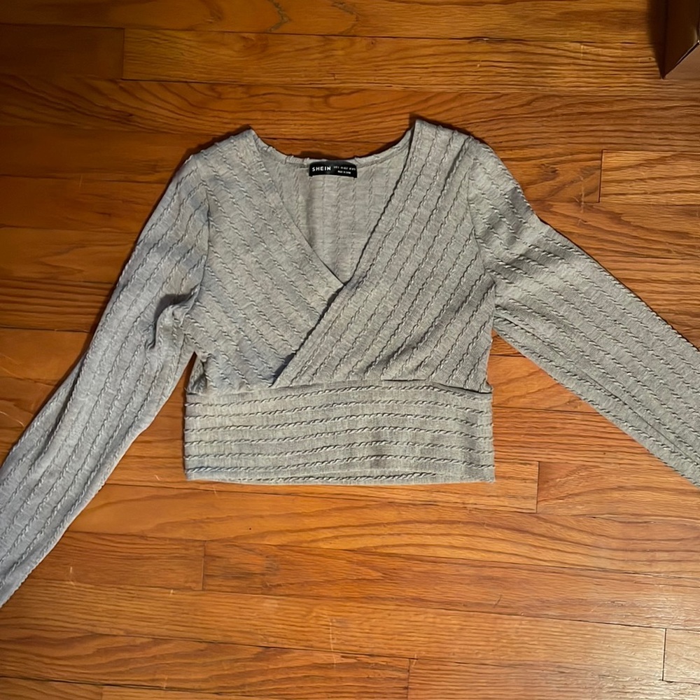Tweed gray crop top